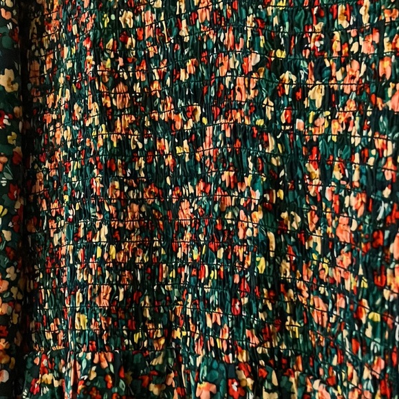 JCrew Factory V Neck Smocked Midi Dress - Picture 3 of 4